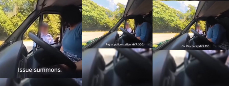‘Pay at police station RM300, pay here RM100’ viral video probed by cops